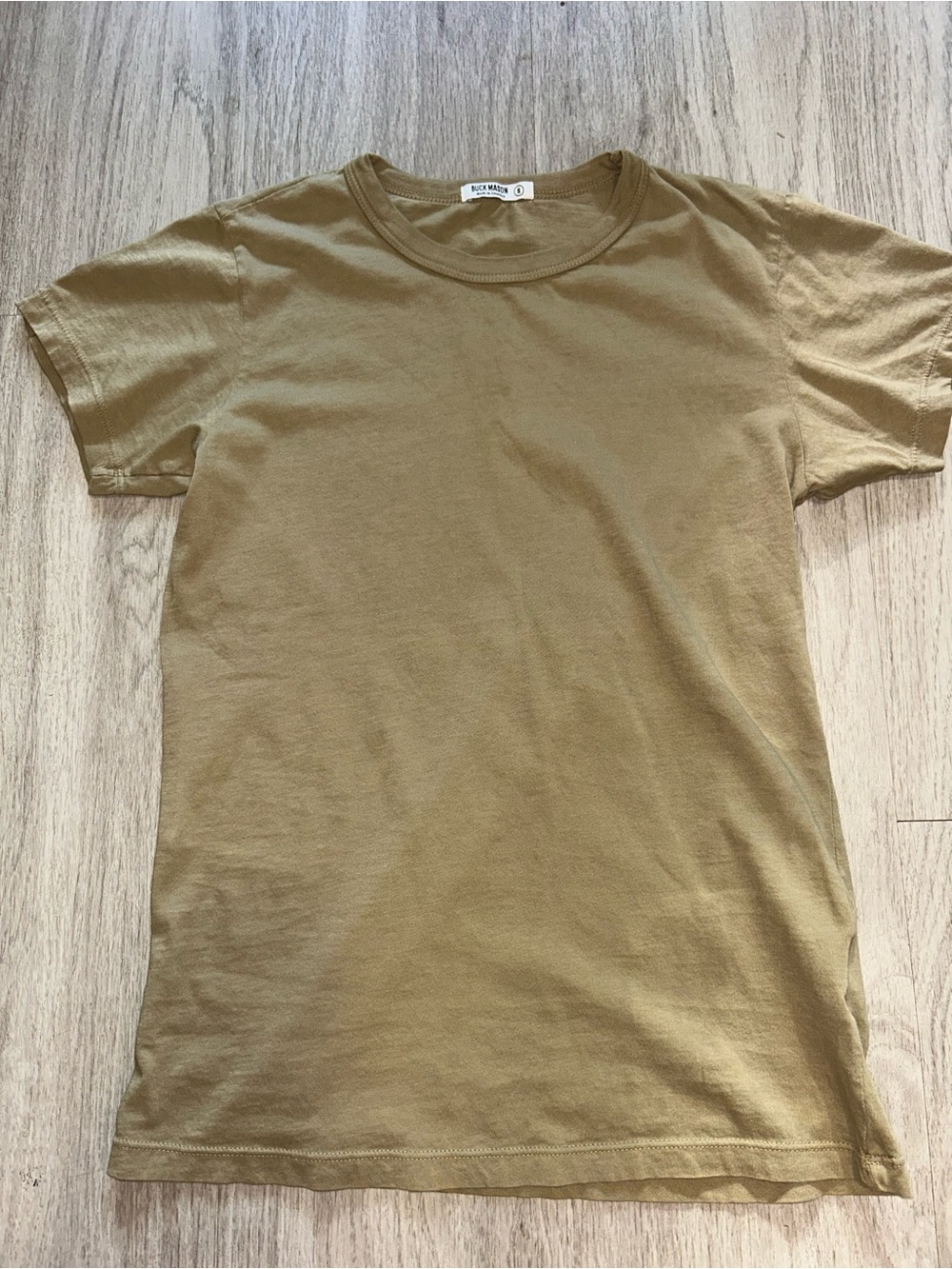 Buck Mason women’s olive green crewneck  t-shirt 100% cotton size small